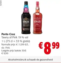 Colruyt Porto Cruz Tawny of Pink 19 % vol aanbieding