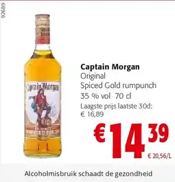 Colruyt Captain Morgan Original Spiced Gold rumpunch 35 % vol 70 cl aanbieding
