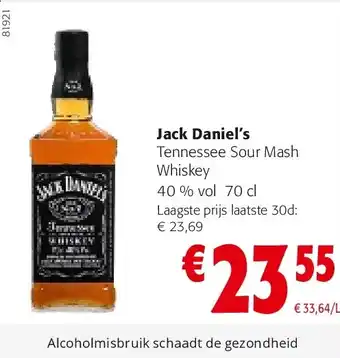 Colruyt Jack Daniel’s Tennessee Sour Mash Whiskey aanbieding