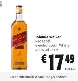 Colruyt Johnnie Walker Red Label Blended Scotch Whisky aanbieding