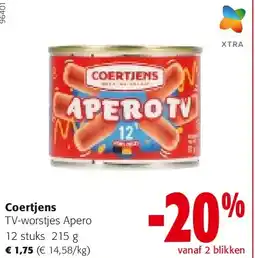 Colruyt Coertjens TV-worstjes Apero 12 stuks 215 g aanbieding