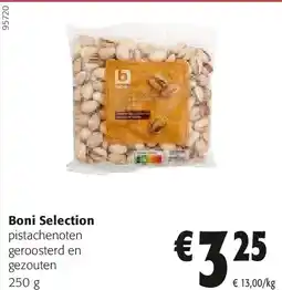 Colruyt Boni Selection pistachenoten geroosterd en gezouten 250 g aanbieding