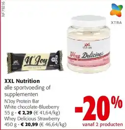 Colruyt XXL Nutrition Whey Delicious Strawberry 450 g aanbieding