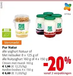 Colruyt Pur Natur Citroen met muesli 160 g aanbieding