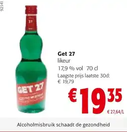 Colruyt Get 27 likeur 17,9 % vol 70 cl aanbieding