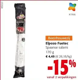 Colruyt Elpozo Fuetec Spaanse salami 170 g aanbieding