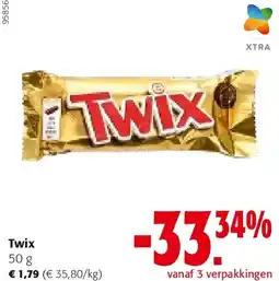 Colruyt Twix 50 g aanbieding