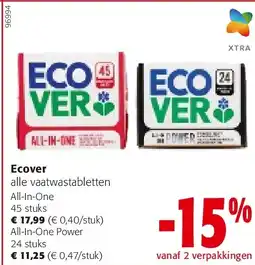 Colruyt Ecover All-In-One 45 stuks aanbieding