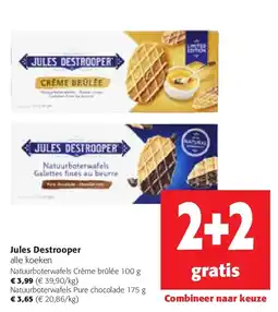 Colruyt Jules Destrooper Natuurboterwafels Crème brûlée 100 g aanbieding