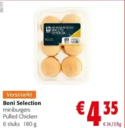 Colruyt Boni Selection miniburgers Pulled Chicken 6 stuks 180 g aanbieding