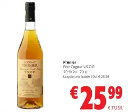 Colruyt Prunier Fine Cognac V.S.O.P. 40 % vol 70 cl aanbieding