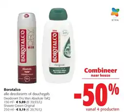 Colruyt Borotalco Deodorant Dry Men Absolute TalQ 150 ml aanbieding