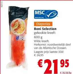 Colruyt Boni Selection gekookte kreeft 600 g aanbieding