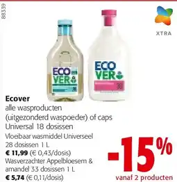 Colruyt Ecover Universal 18 dosissen Vloeibaar wasmiddel Universeel 28 dosissen 1 L aanbieding