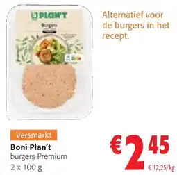 Colruyt Boni Plan't burgers Premium aanbieding