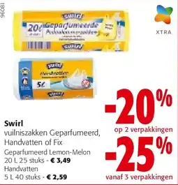 Colruyt Swirl Geparfumeerd Lemon-Melon 20 L 25 stuks aanbieding