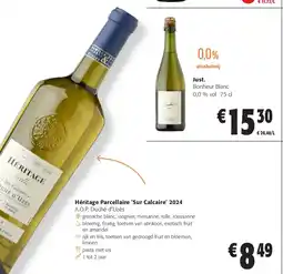 Colruyt Héritage Parcellaire ‘Sur Calcaire’ 2024 aanbieding