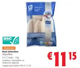 Colruyt Boni Selection tilapiafilets 5 à 7 stuks 1 kg aanbieding