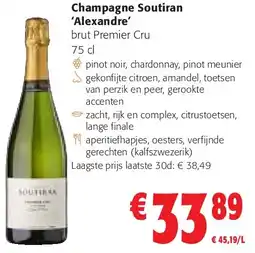 Colruyt Champagne Soutiran ‘Alexandre’ aanbieding