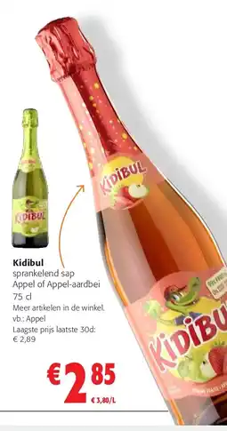 Colruyt Kidibul sprankelend sap Appel of Appel-aardbei 75 cl aanbieding