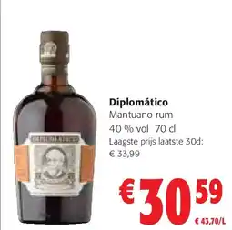 Colruyt Diplomático Mantuano rum 40 % vol 70 cl aanbieding
