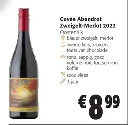 Colruyt Cuvée Abendrot Zweigelt-Merlot 2022 aanbieding
