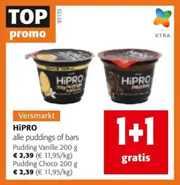 Colruyt HiPRO Pudding Alle Puddings of Bars aanbieding