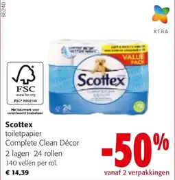 Colruyt Scottex Toiletpapier Complete Clean Décor aanbieding