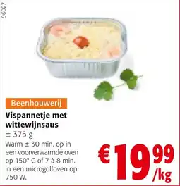 Colruyt Vispannetje met Vispannetje met wittewijnsaus ± 375 g aanbieding