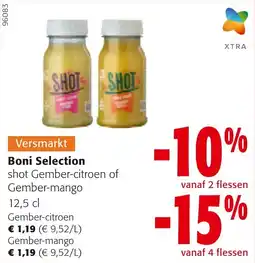 Colruyt Boni Selection Shot Gember citroen of Gember Mango aanbieding