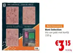 Colruyt Boni Selection trio van paté met konfijt aanbieding