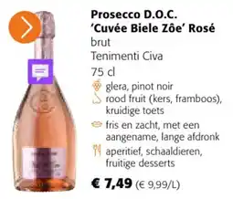 Colruyt Prosecco D.O.C. 'Cuvée Biele Zôe' Rosé aanbieding