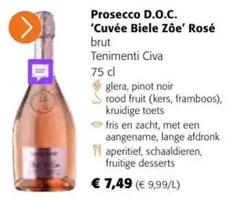 Prosecco D.O.C. 'Cuvée Biele Zôe' Rosé