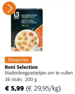 Colruyt Boni Selection bladerdeegpasteitjes om te vullen aanbieding
