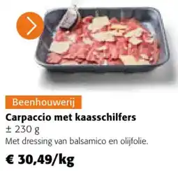Colruyt Carpaccio met Kaasschilfers aanbieding