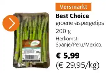 Colruyt Best Choice Groene Aspergetips aanbieding