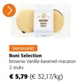 Colruyt Boni Selection Brownie Vanille Karamel Macaron aanbieding