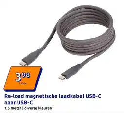 Action Re-load magnetische laadkabel USB-C naar USB-C aanbieding