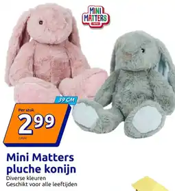 Action Mini Matters pluche konijn aanbieding