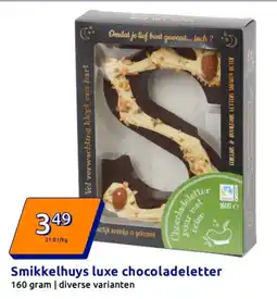 Action Smikkelhuys luxe chocoladeletter aanbieding