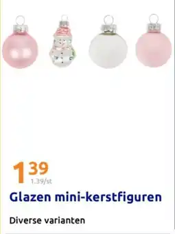 Action Glazen Mini Kerstfiguren aanbieding