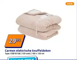 Action Carmen Elektrische Knuffeldeken aanbieding