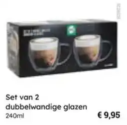 Multi bazar Set van 2 dubbelwandige glazen aanbieding