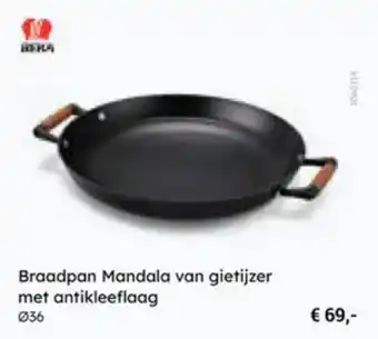 Multi bazar Braadpan Mandala van gietijzer met antikleeflaag aanbieding