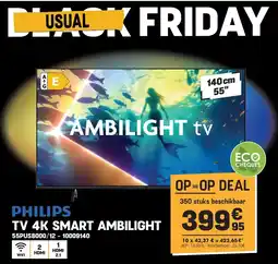 Electro Depot Philips TV 4K SMART AMBILIGHT 55PUS8000/12 aanbieding