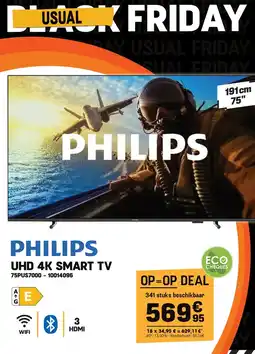 Electro Depot Philips UHD 4K SMART TV 75PUS7000 aanbieding