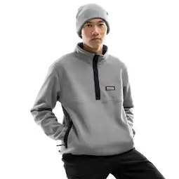 Decathlon Heren Wintersport dikke fleece half-snap trui Koli Grijs aanbieding