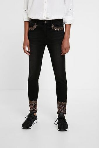 Desigual Skinny jeans met borduursels - BLUE - 32 aanbieding