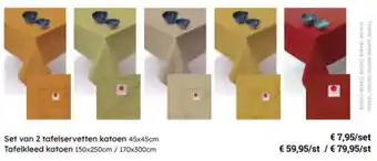 Multi bazar Set van 2 Tafelservetten Katoen aanbieding