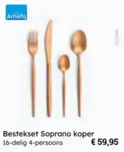 Multi bazar Bestekset Soprano koper aanbieding